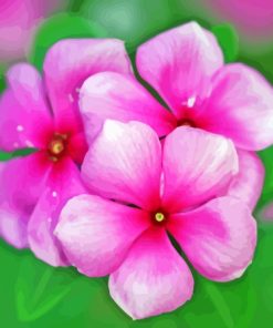 Pink Periwinkle Flowers Diamond Painting