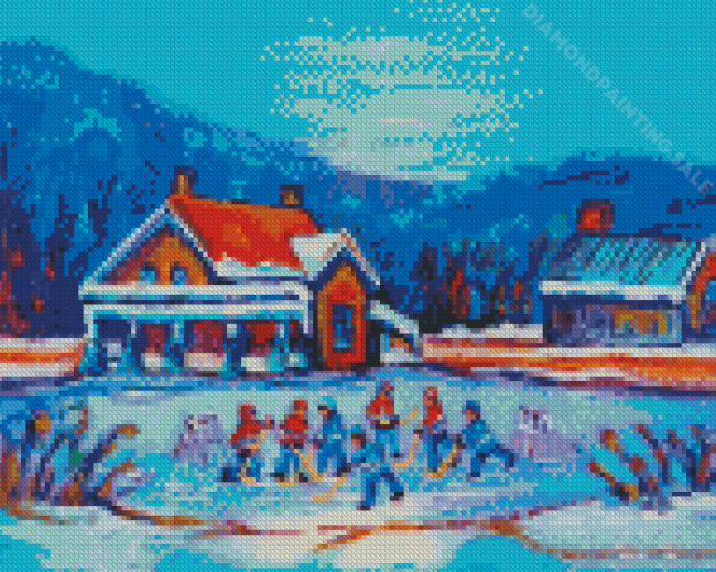 Pond Hockey Art Diamond Paintings