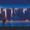 Rainy City At Night Cityscape Diamond Paintings