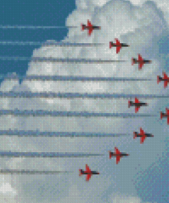 Red Arrows Fly Over The Military Base At Episkopi In Cyprus Diamond Paintings