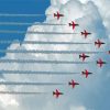 Red Arrows Fly Over The Military Base At Episkopi In Cyprus Diamond Painting