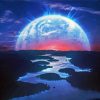 River And Planet Illustration Diamond Painting