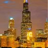 Sears Tower Chicago At Night Diamond Painting