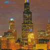 Sears Tower Chicago At Night Diamond Paintings