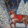 Snow Christmas Elk Diamond Paintings