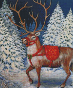 Snow Christmas Elk Diamond Paintings
