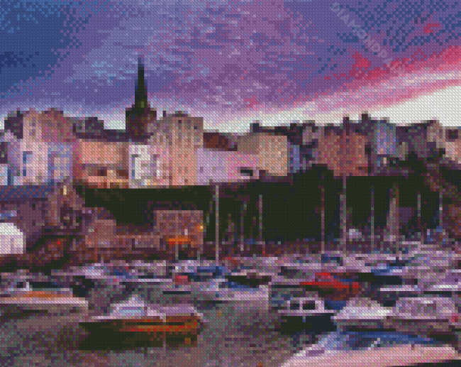 Tenby Harbour At Sunset Diamond Paintings