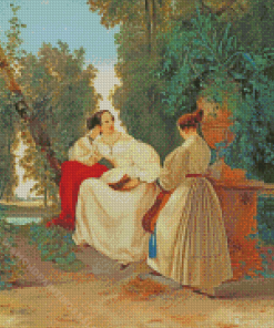 Two Ladies In The Park Diamond Paintings