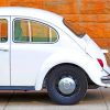 Vintage White Vw Beetle Car Diamond Painting