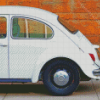 Vintage White Vw Beetle Car Diamond Paintings