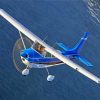 White And Blue Cessna 182 Plane Diamond Painting