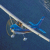 White And Blue Cessna 182 Plane Diamond Paintings