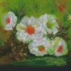 White Musk Rose Plants Diamond Paintings