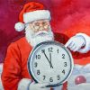 Santa By Clock Diamond Painting