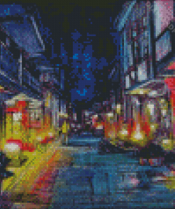 Aesthetic Asian Night Street Diamond Paintings