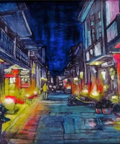 Aesthetic Asian Night Street Diamond Painting