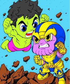Baby Hulk vs Baby Thanos Diamond Painting