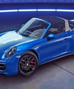 Blue Porsche Targa Diamond Painting