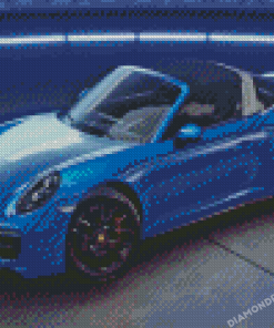 Blue Porsche Targa Diamond Paintings
