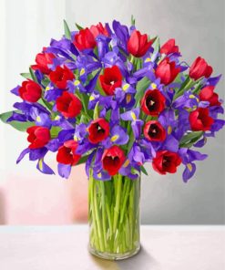 Cool Irises And Tulips Diamond Painting