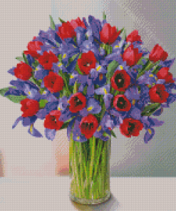 Cool Irises And Tulips Diamond Paintings