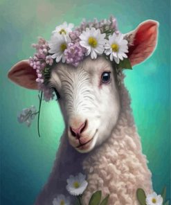 Floral Sheep Diamond Painting