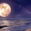 Full Moon Ocean Waves At Night Diamond Painting