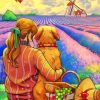 Girl And Her Golden Retriever Diamond Painting