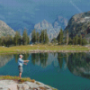 Grand Teton National Park Mountain Fishing Diamond Paintings