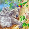 Koalas And Lorikeet Diamond Painting