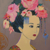 Lady With Flower Hair Diamond Paintings