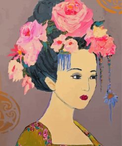 Lady With Flower Hair Diamond Painting