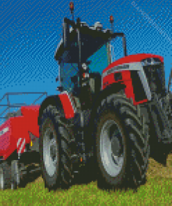 Massey Ferguson Tractor In Farm Diamond Paintings
