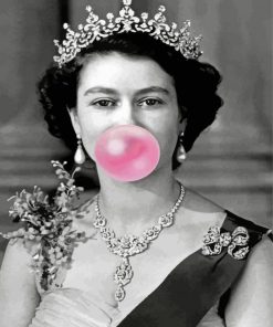 Monochrome Queen Blowing Bubble Diamond Painting