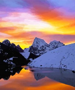 Mount Himalayas At Sunset Diamond Painting