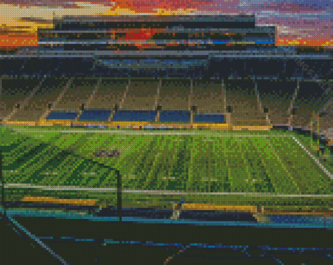 Notre Dame Stadium Sunset View Diamond Paintings