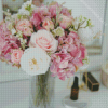 Pink Hydrangea White Rose Vase Diamond Paintings