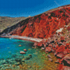 Red Beach Landscape Diamond Paintings