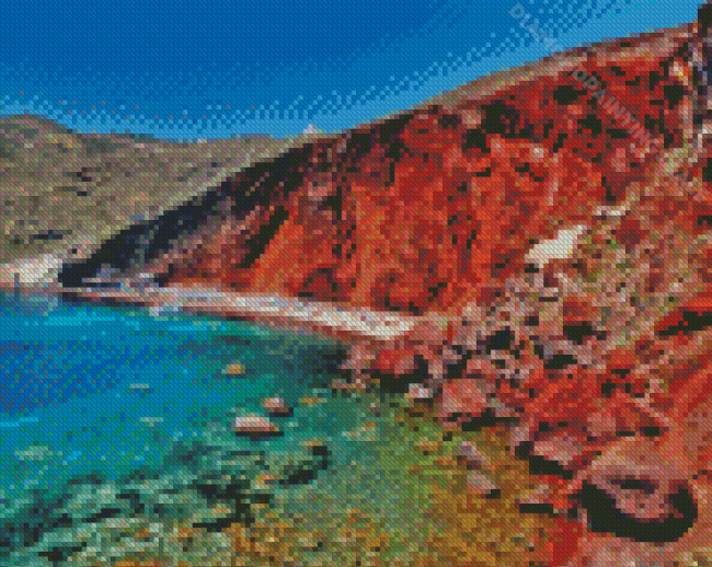 Red Beach Landscape Diamond Paintings