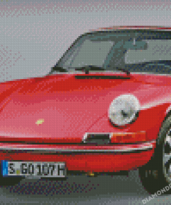 Red Porsche Targa Car Diamond Paintings