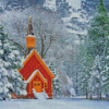 Snowy Yosemite Valley Chapel Diamond Paintings