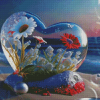 Tropical Floral Heart Diamond Paintings