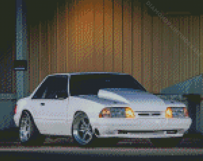 White Mustang Fox Body Diamond Paintings