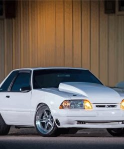 White Mustang Fox Body Diamond Painting