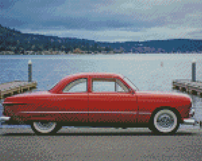 49 Ford Coupe By Lake Diamond Paintings