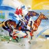 Abstract Polo Players And Horses Art Diamond Painting