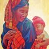 Asian Mother And Child Diamond Painting