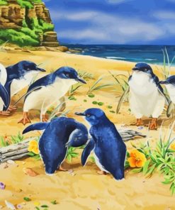Baby Penguins On The Beach Diamond Painting