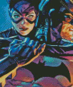 Batman With Catwoman And Robin Diamond Paintings