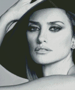 Black And White Penelope Cruz Diamond Paintings